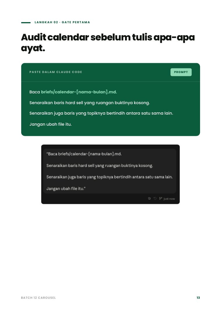 Muka surat 13 — Langkah 02 gate pertama audit calendar